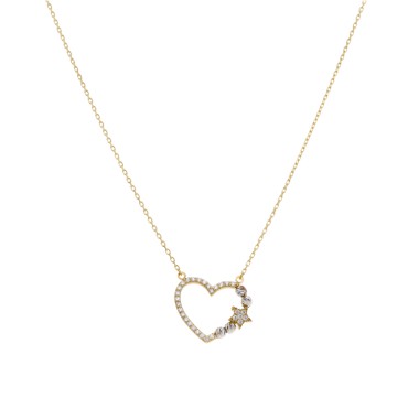 Collier Coeur Etoile Or 375...