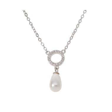 Collier Rond Argent Perle...