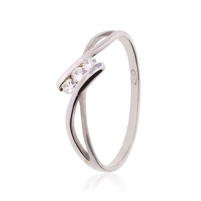 Bague Trilogie Or 750 Diamant 0.090ct