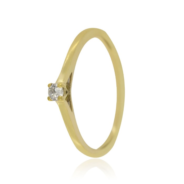 Bague Solitaire Or 750 Diamant 0.080ct