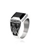 Bague ROCHET ROCK Acier Onyx noir T64