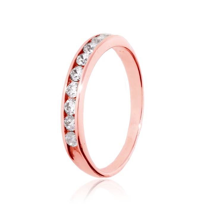 Alliance rail or rose 18KTS Diamant 0.35 carat H-SI