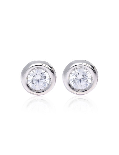 Boucles d'Oreilles Solitaire Or 375 Diamant 0.160ct