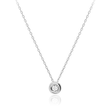 Collier Solitaire Or 750 Diamant 0.050ct