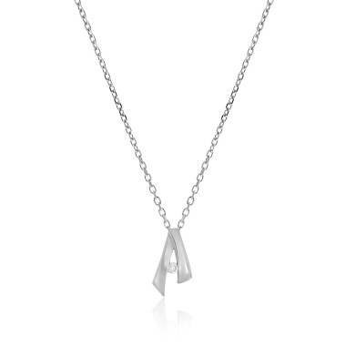 Collier Solitaire Or 750 Diamant 0.045ct