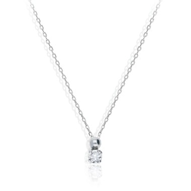 Collier Solitaire Or 750 Diamant 0.060ct