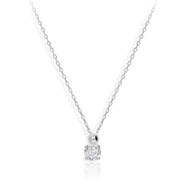 Collier Solitaire Or 375 Diamant 0.140ct