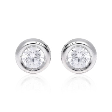Boucles d'oreilles Solitaire Or 750 Diamant 0.160ct