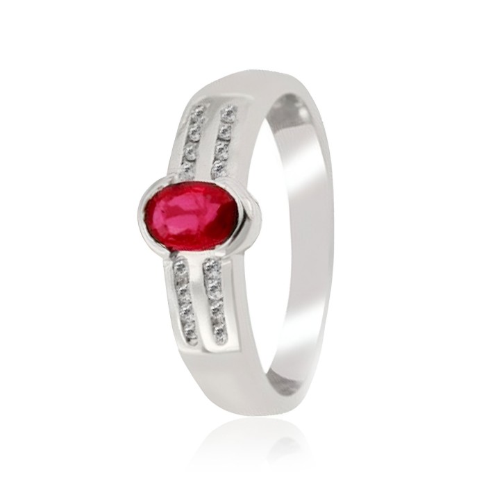 Bague Or 750 Rubis Diamant 0.200ct
