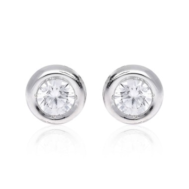 Boucles d'oreilles Solitaire Or 750 Diamant 0.060ct