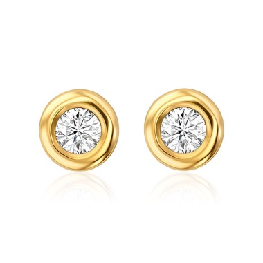 Boucles d'Oreilles Or Jaune 18KTS Diamants 0.160 carats H-SI