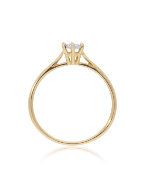 Bague Solitaire sertis-griffes Or Jaune 750 Diamant 0.085ct