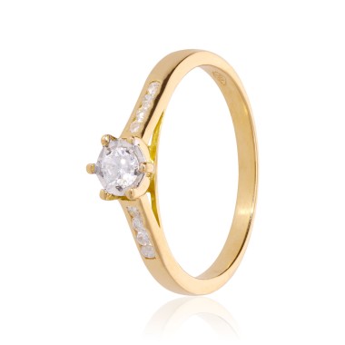 Bague Solitaire Or Jaune 750 Diamant 0.250ct