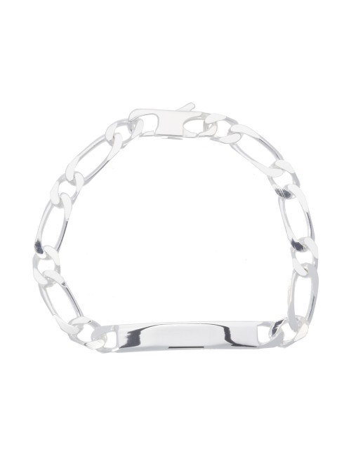 Bracelet Identité Alterné 1+1 Argent 21cm