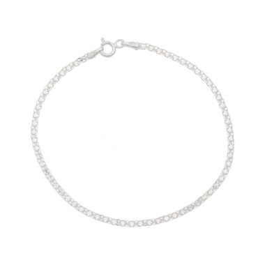 Bracelet Souple Fantaisie Massif Argent 18cm