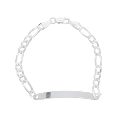 Identité Alternée 1+3 Plaque Rectangle 6MM 20cm Argent