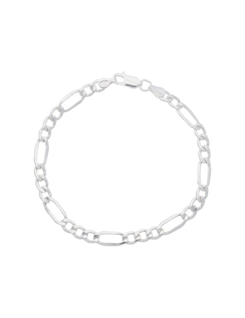 Bracelet Souple Alternée 1+3 Massif 0.4CM 19cm Argent