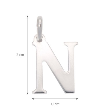 Pendentif Initiale N Argent