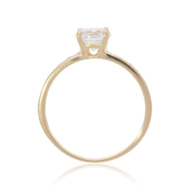 Bague Solitaire Or Bicolore 375 Oxyde de Zirconium