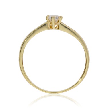 Bague Solitaire Or 375 Diamant Laboratoire 0.250ct Agrémenté
