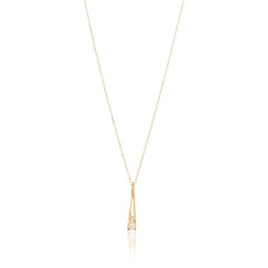 Collier Trilogie Or 750 Diamant 0.080ct 42cm