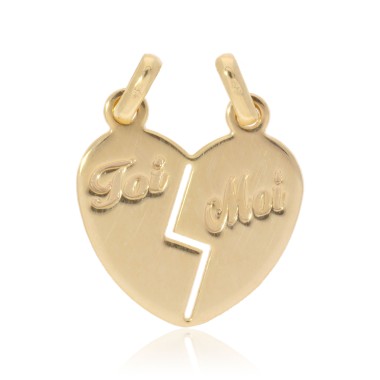 Pendentif Coeur Toi Moi Or 375