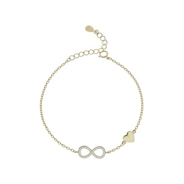 Bracelet Infini Coeur Vermeil Oxyde de Zirconium